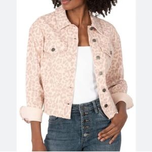 KUT from the Kloth Leopard Denim Jacket. Sz L